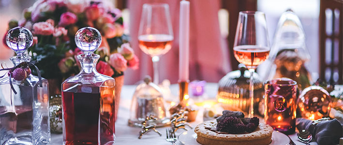 romantic dinner table