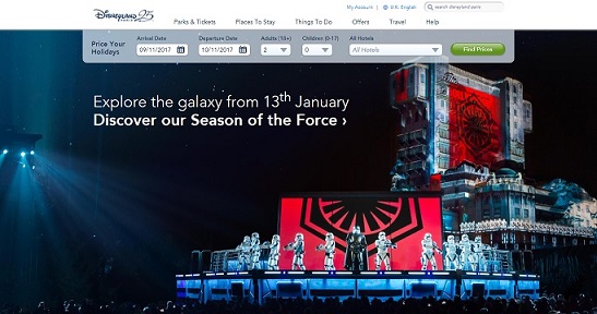 Disneyland Paris Homepage Screenshot