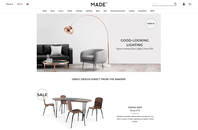 Made.com Homepage Screenshot