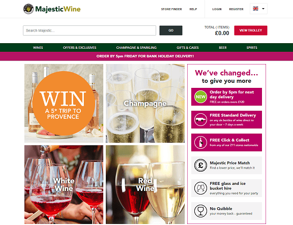 Majestic Wine Homepage