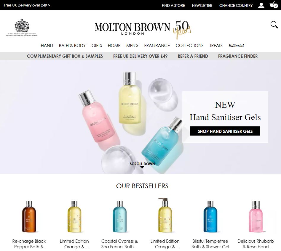 Molton Brown Homepage Screenshot