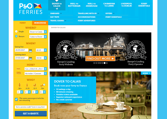 P&O Ferries Homepage