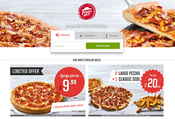 Pizza Hut Delivery Discount Codes Sales Cashback Offers